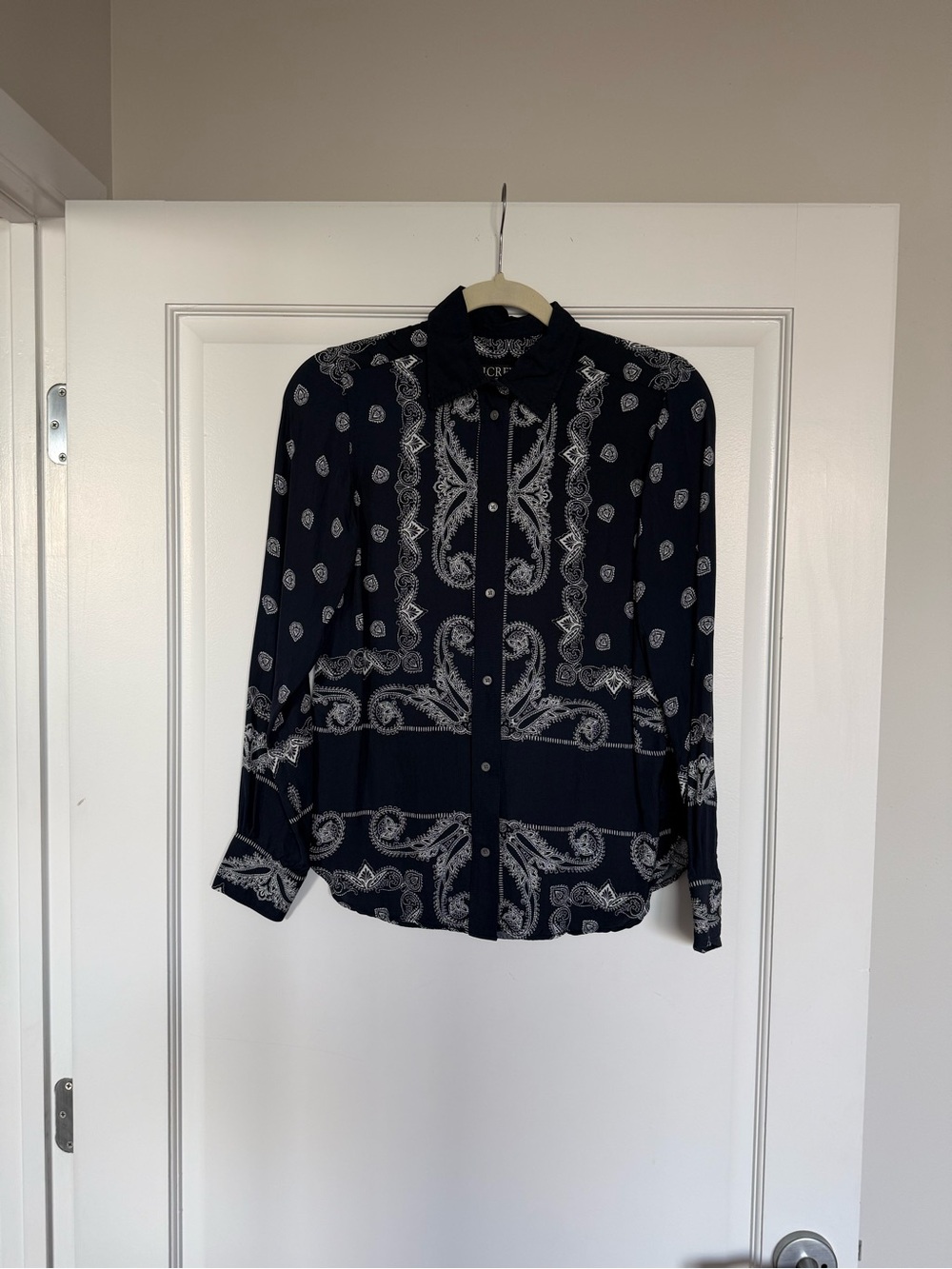 J. Crew Navy bandana print Button Shirt